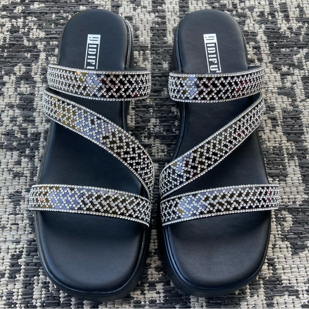 IDIFU IN2 Rhinestone Platform Sandals Size 9